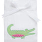3 Marthas Alligator Applique Burp, Pink