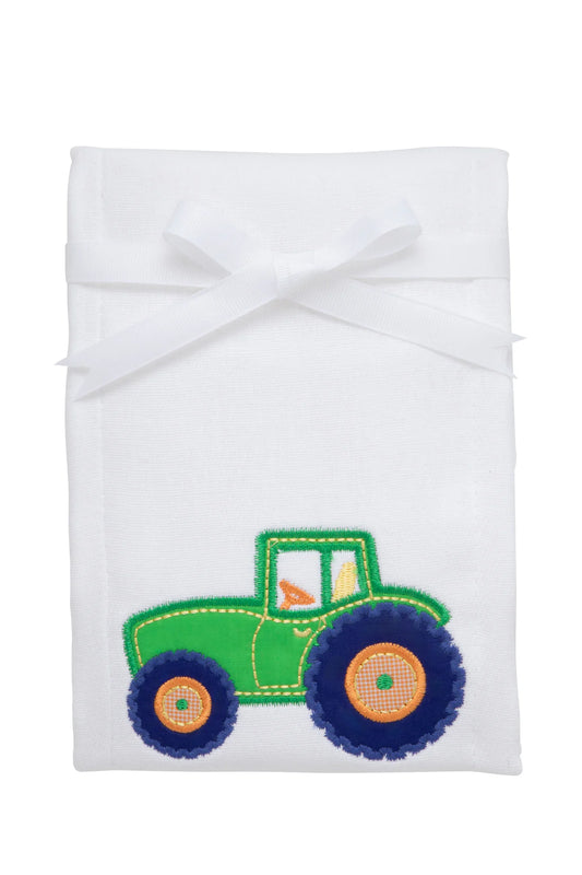 3 Marthas Tractor Applique Burp
