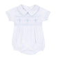 Magnolia Baby Forever Blessed Smocked Bubble--White/Light Blue