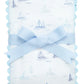 3 Marthas Sailboat Fancy Fabric Burp, Blue