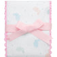 3 Marthas Bunny Fancy Fabric Burp, Pink