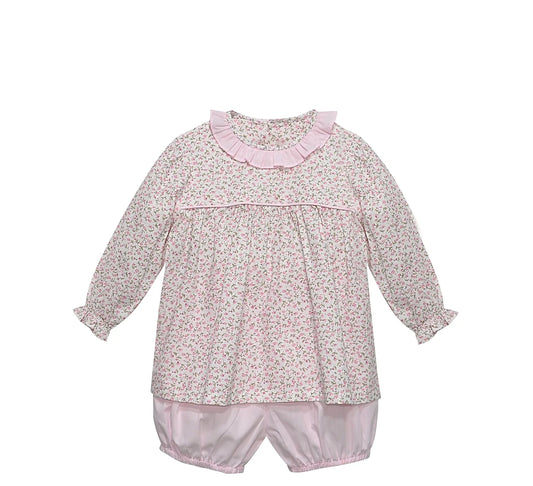 Remember Nguyen Pink Flower Reagan Bloomer Set--Garden Whispers