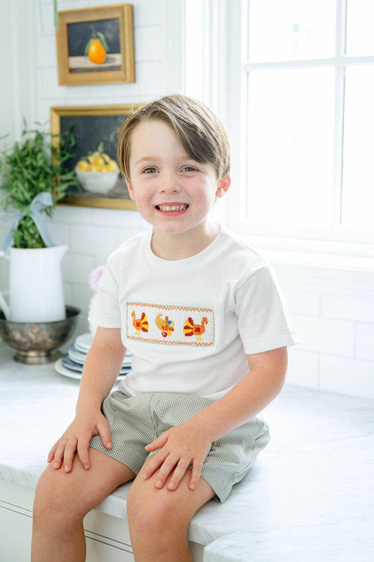 Ruth and Ralph Thanksgiving Smocked Beau T-Shirt/Shorts Set