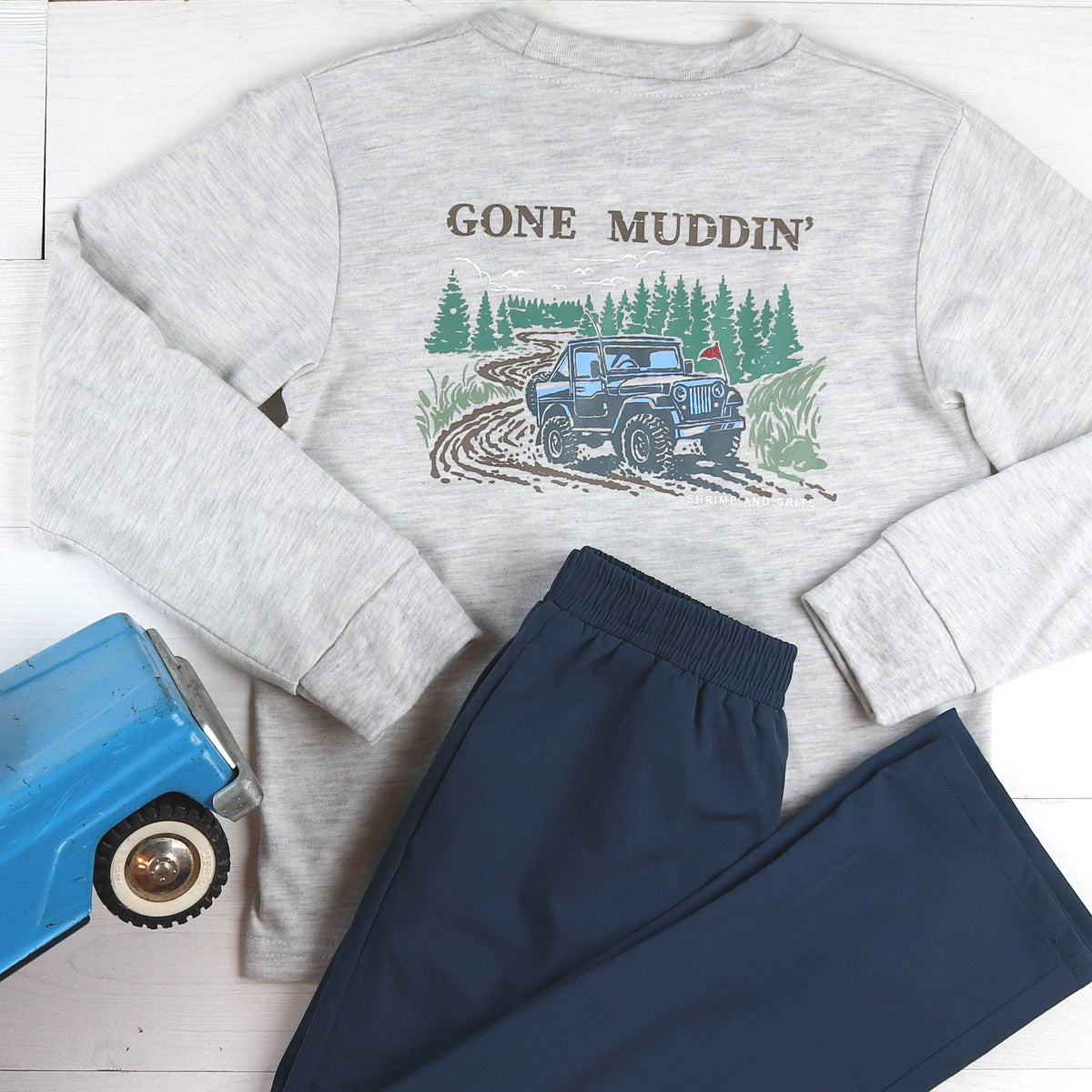 Shrimp and Grits Kids Gone Muddin Graphic Tee