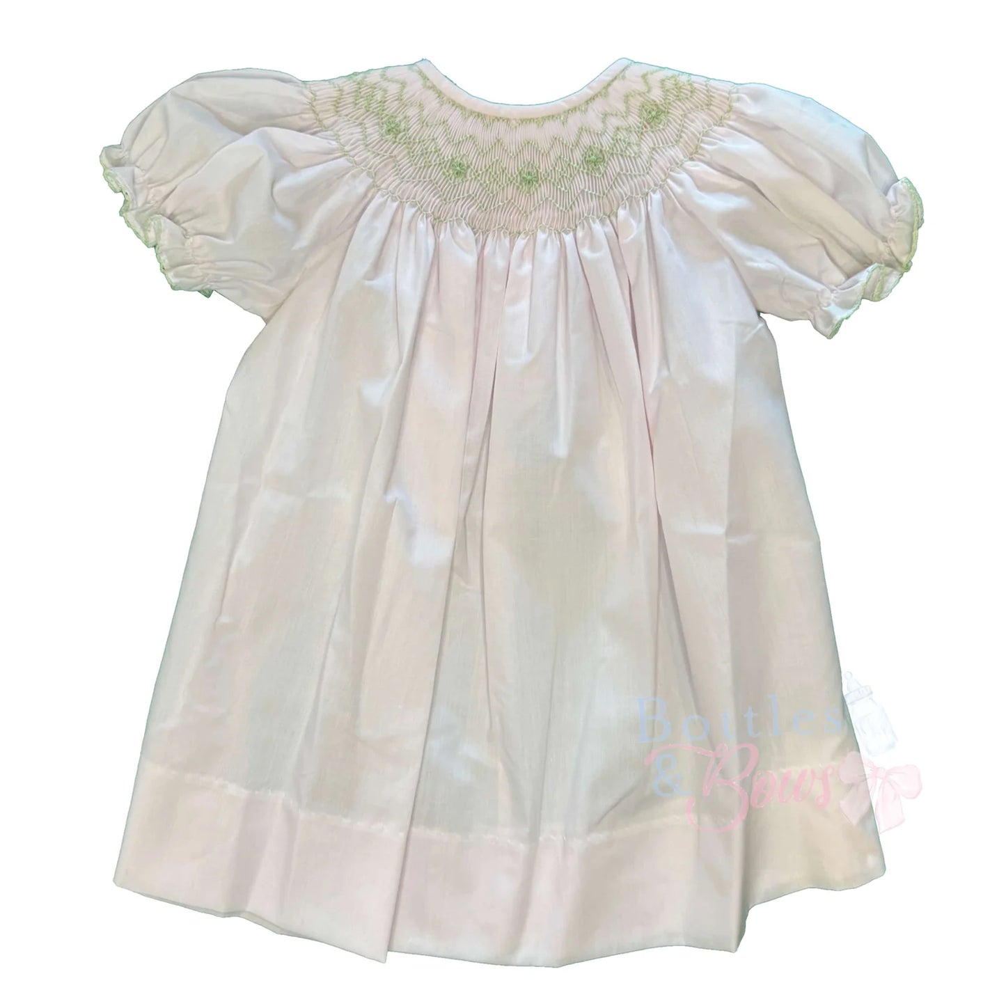 LuLu Bebe Emma Classic Pink Smocked Bishop