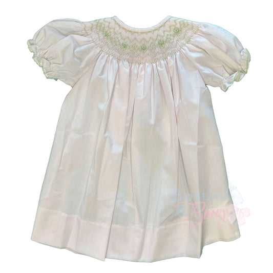 LuLu Bebe Emma Classic Pink Smocked Bishop