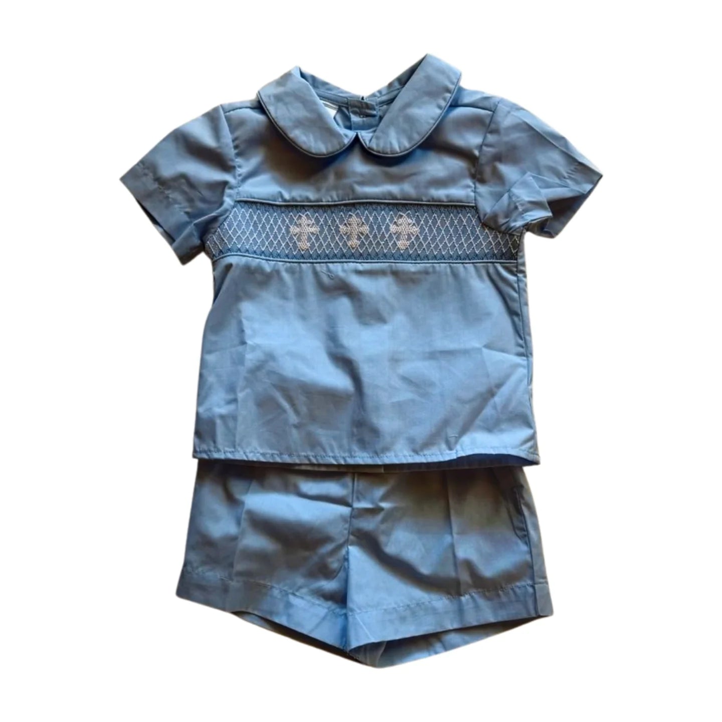 City Beautiful Smocked Cross Boys Shorts Set