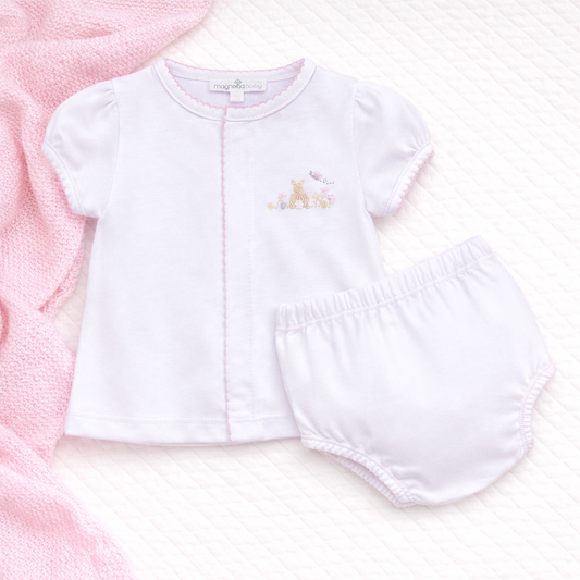 Magnolia Baby Bunny's Basket Diaper Cover Set - Pink