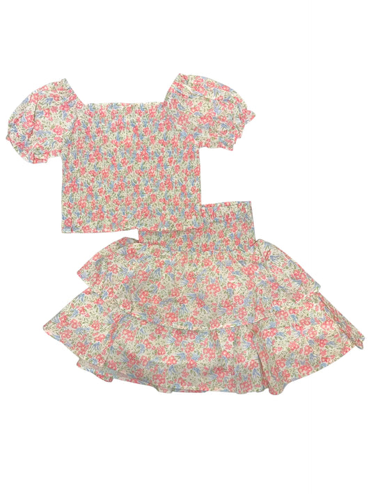 Lulu Bebe Chloe Floral 2-Piece Smocked Skirt Set
