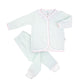 Paty 2 Pc Eyelet Leggings Set, Pinstripe, Mint/Pink