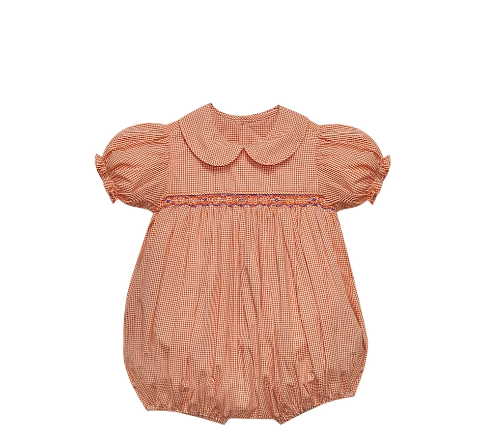 Southern Saturday Remember Nguyen Tiger Orange/Purple Smocked Girl Bubble