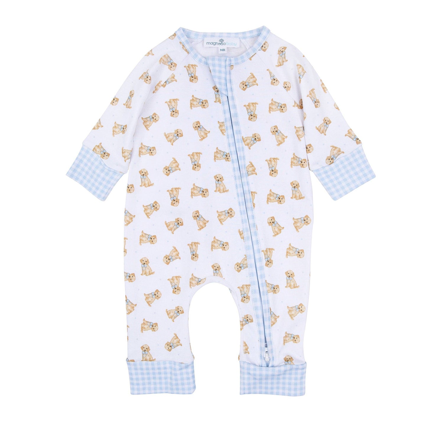 Magnolia Baby Sweet Golden Print Zip Playsuit - Light Blue