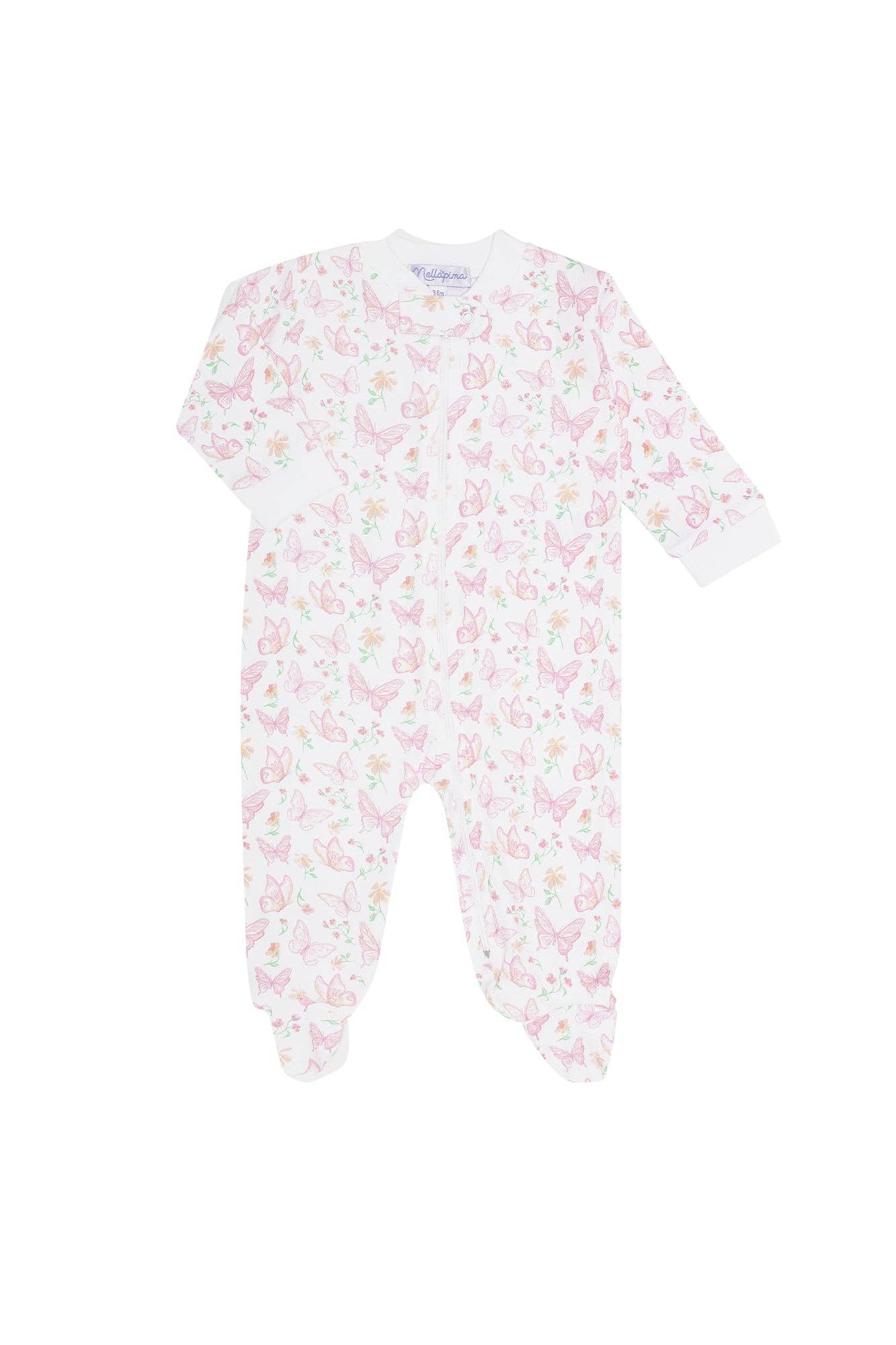 Nellapima Butterflies Print Zipper Footie
