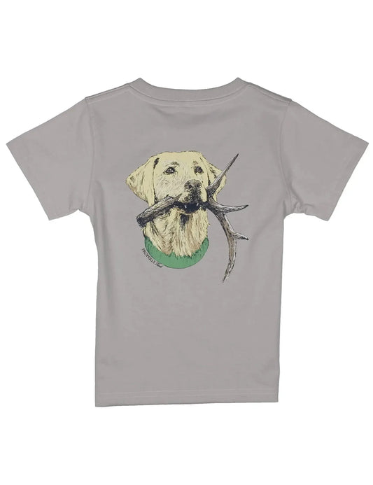 Properly Tied Boys Antler Lab Ice Grey Short Sleeve T-Shirt