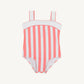 Beaufort Bonnet Shannon Bow Bathing Suit--Caicos Cabana Stripe (Parrot Cay Coral)/Worth Ave White