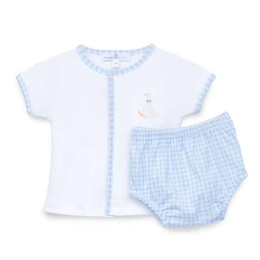 Magnolia Baby Silly Goose Diaper Cover Set - Light Blue