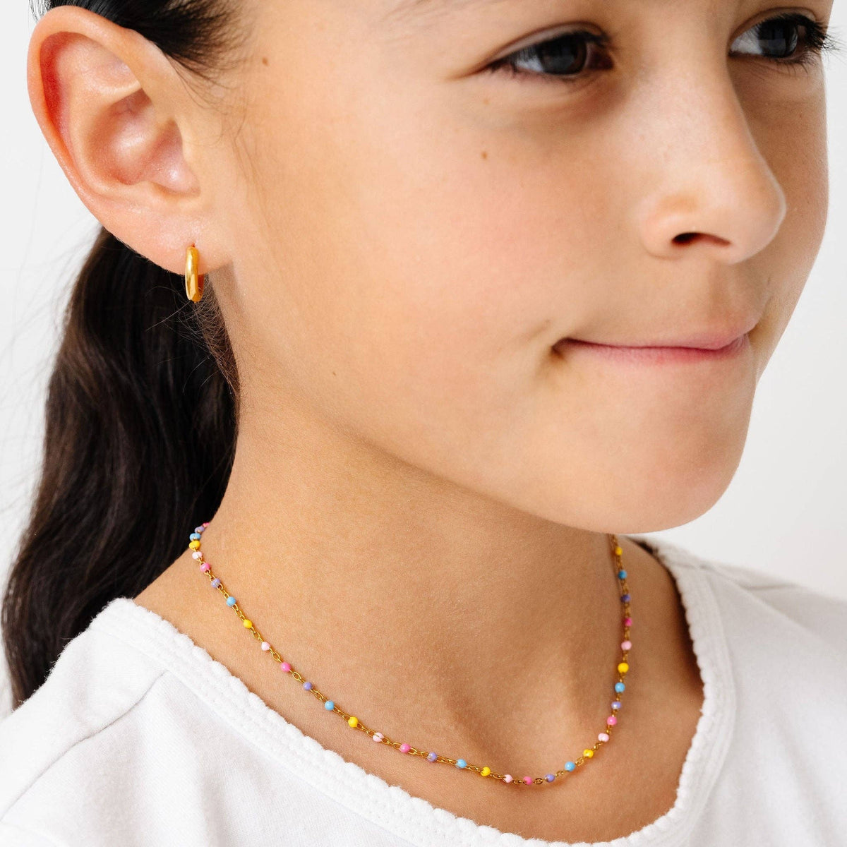 Pip Pop Post Enamel Bead Necklace Earrings - Hypoallergenic, Girl Gift
