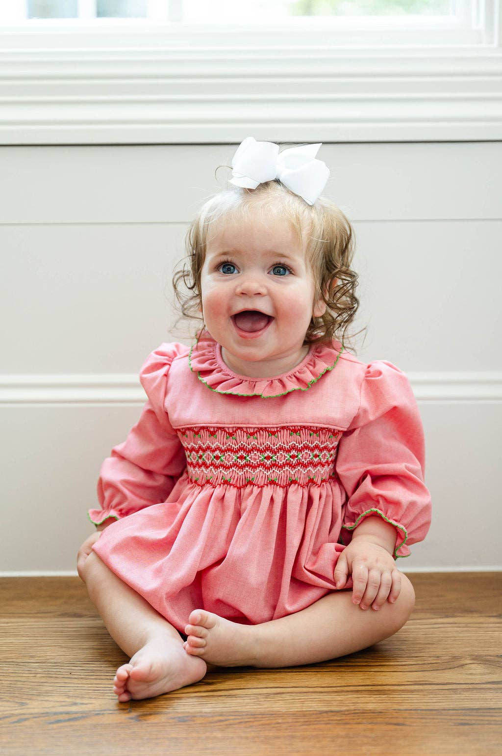Ruth and Ralph Festive Red and Green Smocked Bridget Bubble