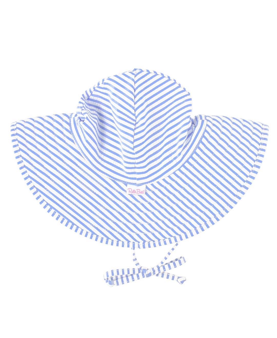 Rufflebutts Girls Periwinkle Blue Seersucker Swim Hat