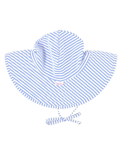 Rufflebutts Girls Periwinkle Blue Seersucker Swim Hat