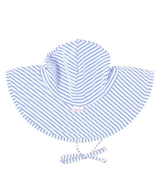 Rufflebutts Girls Periwinkle Blue Seersucker Swim Hat