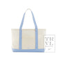TRVL Design Medium Tote - Coated Canvas Gingham Sky Trim