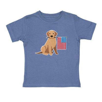 Sweet Wink Patriotic Pup Patch Short Sleeve T-Shirt - Fourth of July