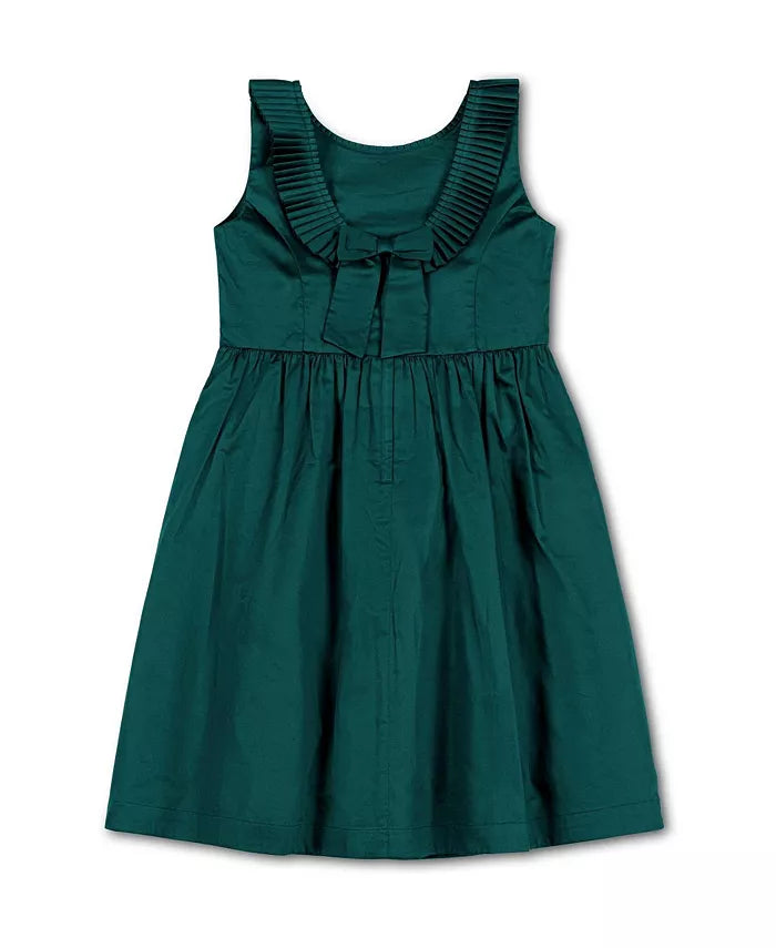 Hope and Henry Pleated Collar Party Dress--Green