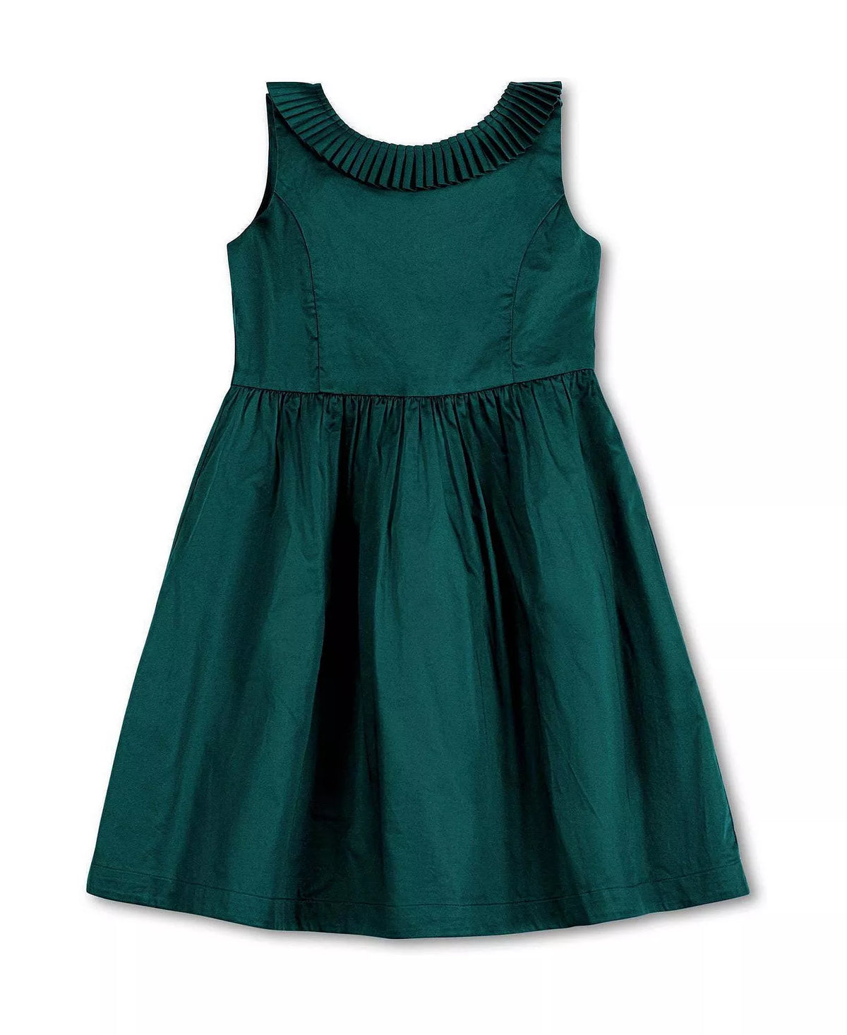 Hope and Henry Pleated Collar Party Dress--Green
