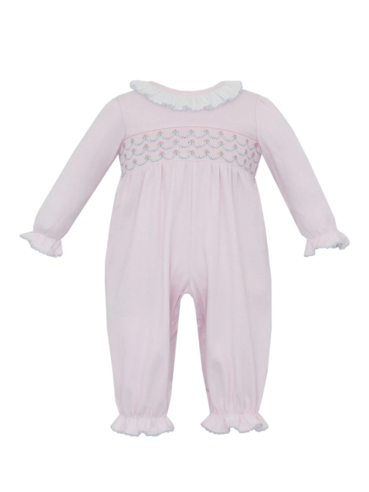 Petit Bebe Ellie Solid Pink Knit Long Footie