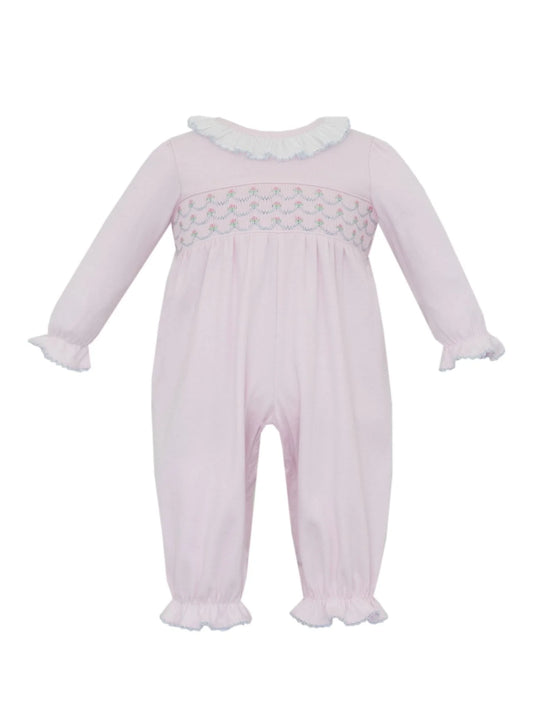 Petit Bebe Ellie Solid Pink Knit Long Footie