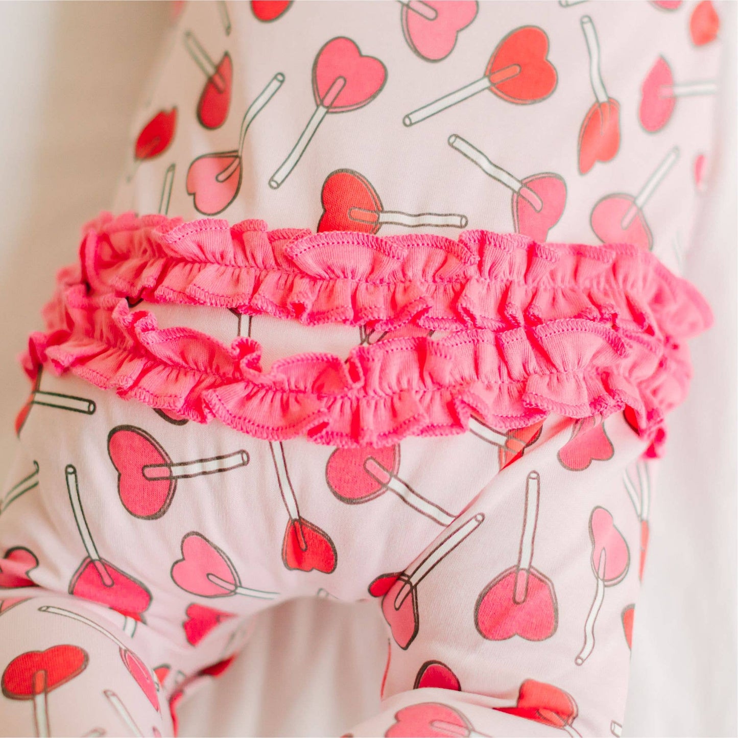 Magnolia Baby Sweetheart Pops Ruffle Zip Footie