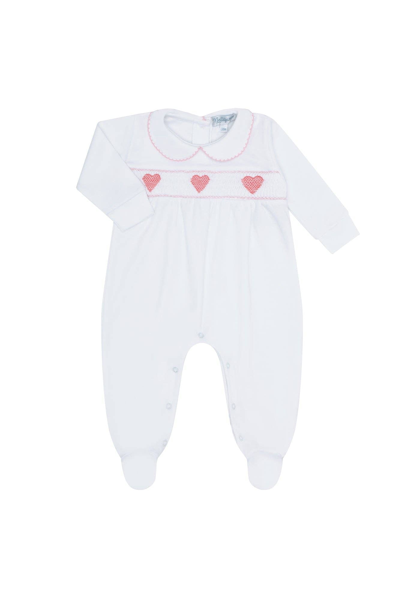 Nellapima Heart Smocked Footie
