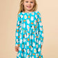 Rufflebutts Halloween Boo Bash Knit Long Sleeve Twirl Dress