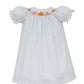 Petit Bebe Pumpkin Girls Blue Gingham Knit Bishop