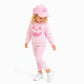 Bits and Bows Pink Jack-O-Lantern Bow Baseball Hat