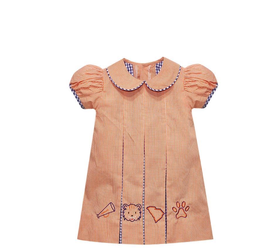 Southern Saturday Remember Nguyen Tiger Orange/Purple 4 Logos Dress