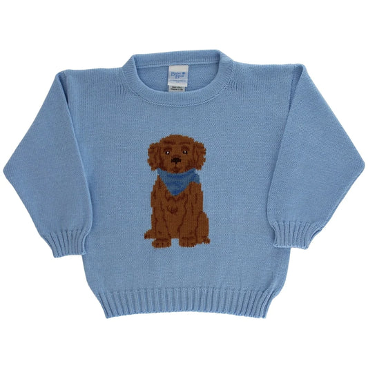 Bailey Boys Crew Neck Sweater Doodle on Light Blue