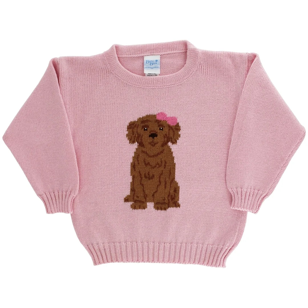 Bailey Boys Crew Neck Sweater Doodle on Pink