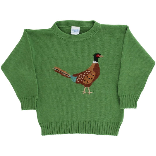 Bailey Boys Crew Neck Sweater Pheasant on Sage Green