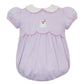 Petit Bebe Ghost Girl's Purple Knit Gingham Short Bubble
