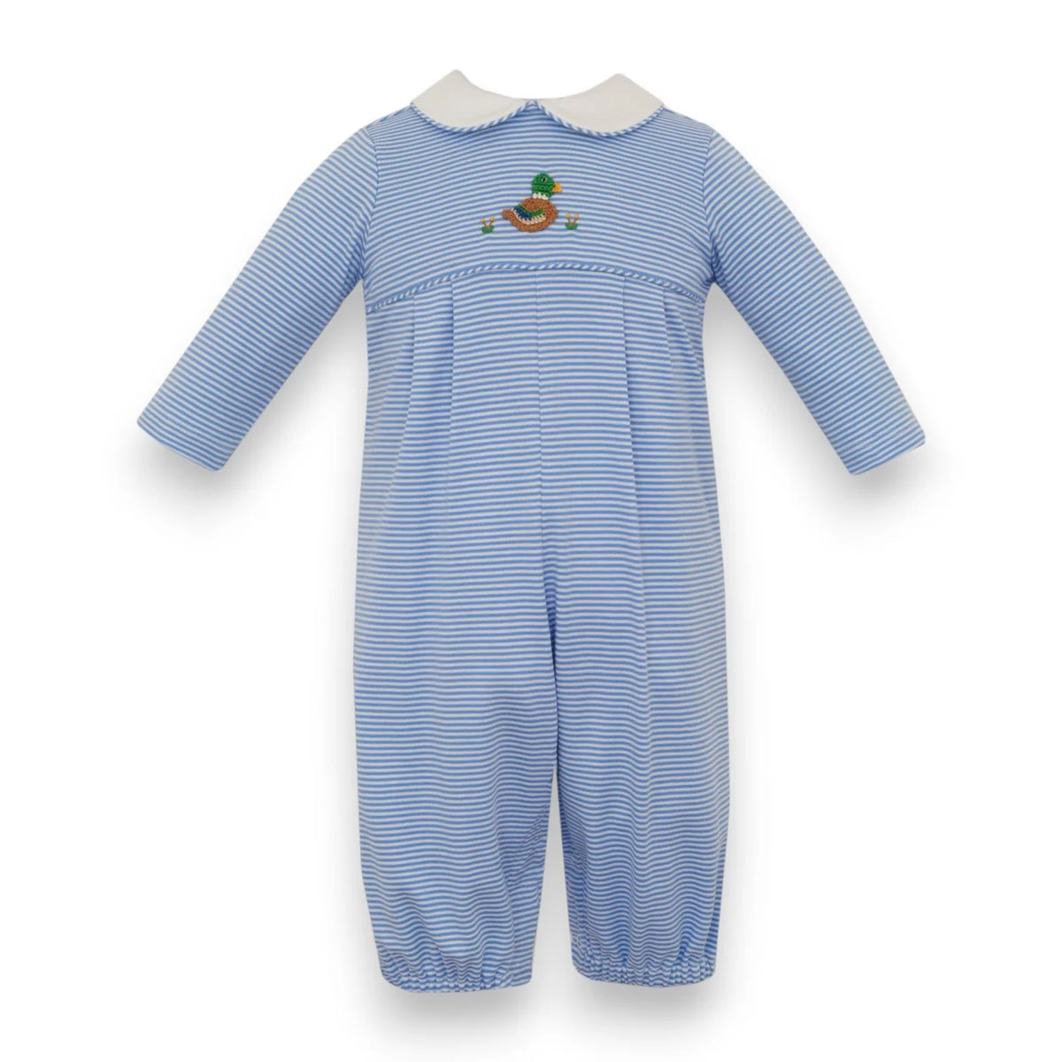 Petit Bebe Mallard Blue Knit Boys Long Romper