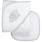 3 Marthas Elephant Baby Hooded Towel & Washcloth Set, Gray