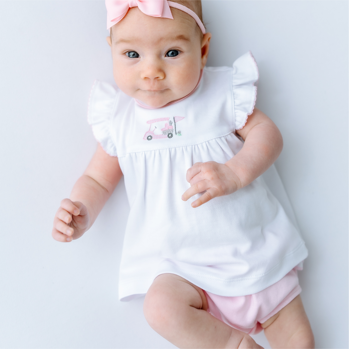 Magnolia Baby Little Golfer Ruffle Diaper Cover Set - Pink