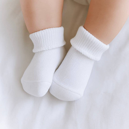 Magnolia Baby Essentials White Socks with White Trim