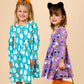 Rufflebutts Halloween Boo Bash Knit Long Sleeve Twirl Dress