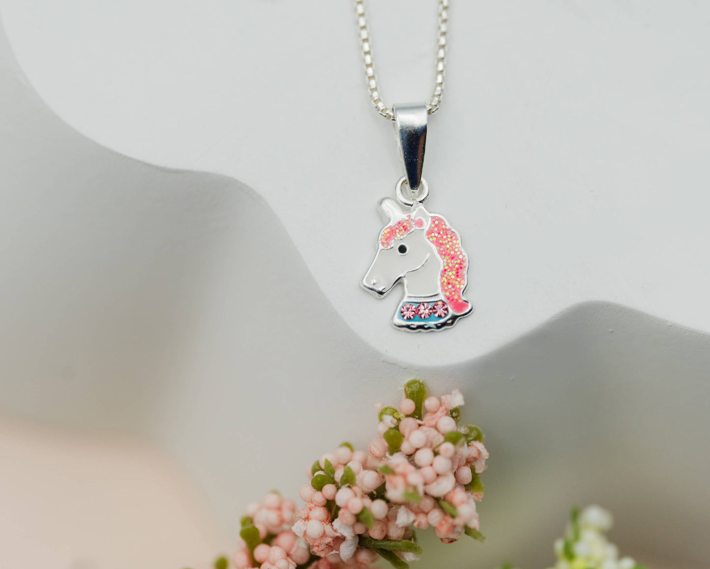 Sterling Silver Girls Stardust Unicorn Necklace for Kids