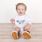 Sweet Wink Mama's Boy Patchwork Short Sleeve Romper - Mother's Day