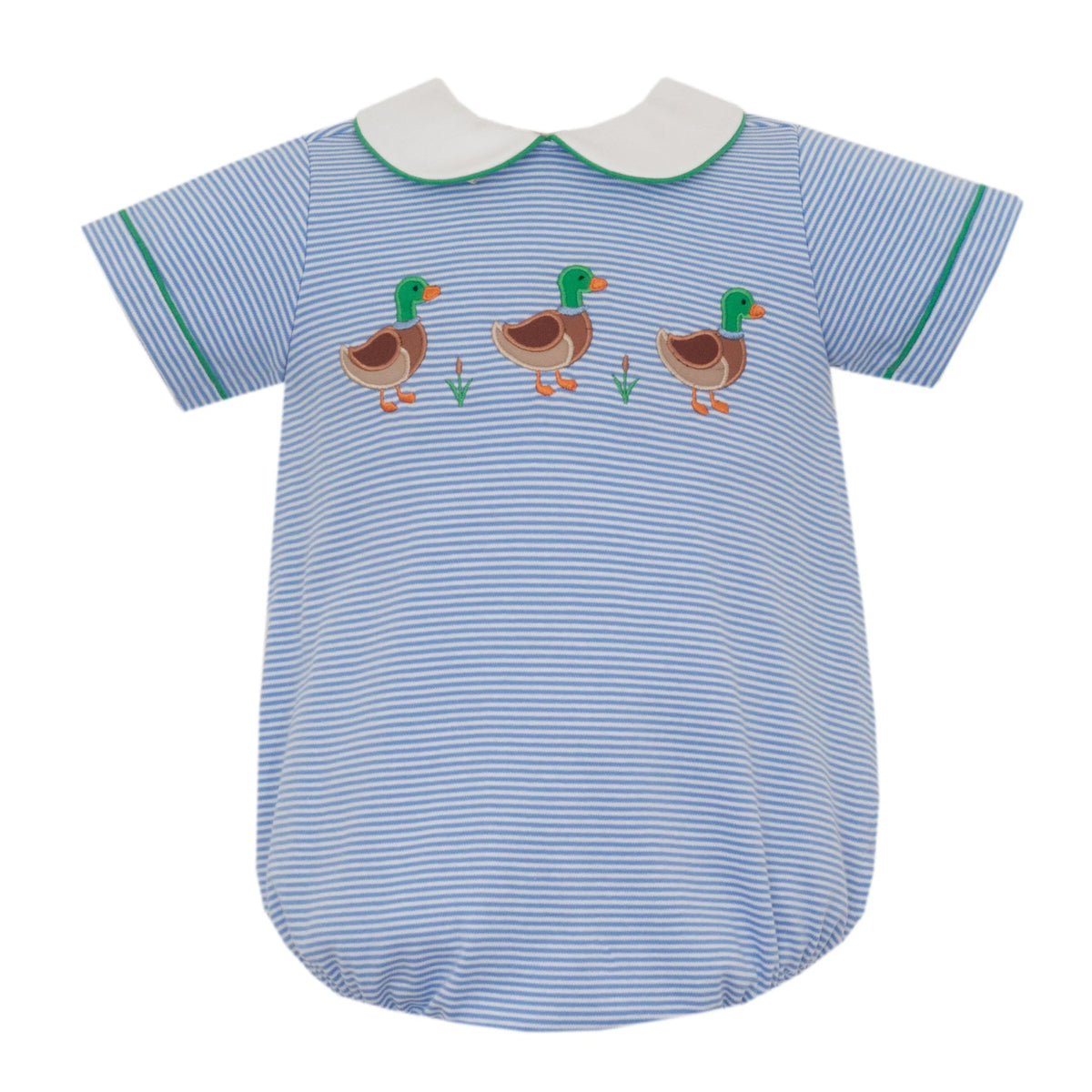 Claire and Charlie Mallard Duck Boy's Blue Striped Knit Bubble