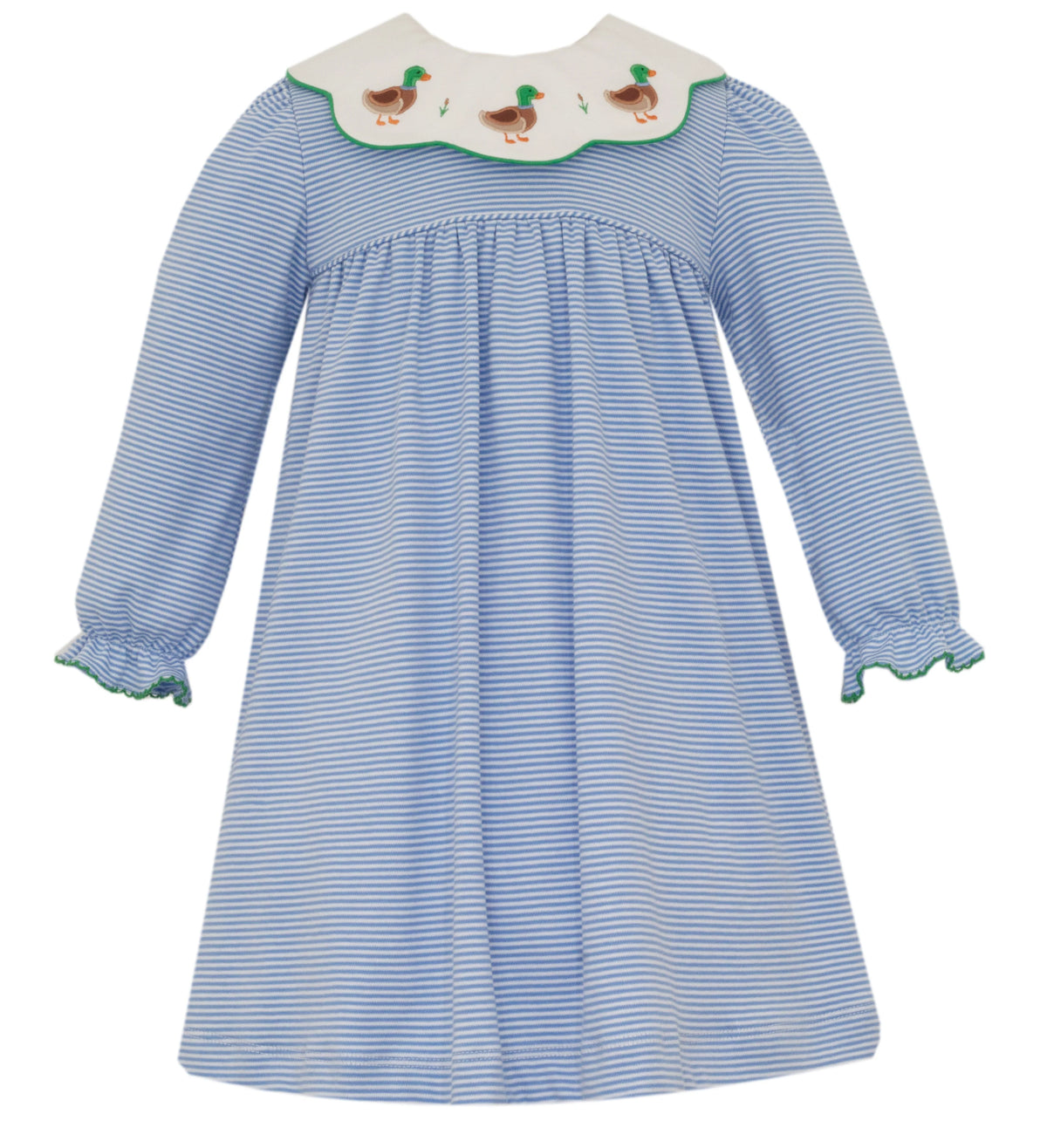 Claire and Charlie Mallard Duck Girl's Blue Striped Knit Float Dress